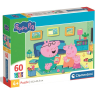 Świnka Peppa – rodzinna zabawa, 60-elementowe puzzle Supercolor - Clementoni
