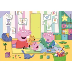 Świnka Peppa 2x20 elementów Supercolor puzzle - Clementoni zdjęcie 3