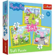 Świnka Peppa: Szczęśliwy dzień 3 w 1 puzzle - Trefl
