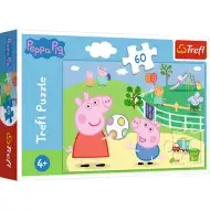 Świnka Peppa: Zabawa z przyjaciółmi puzzle 60 elementów - Trefl