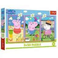 Świnka Peppa siła przyjaźni 3x50 elementów puzzle - Trefl