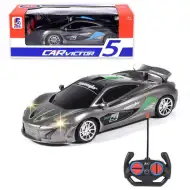 Szare sportowe auto RC z pilotem, światłem, skala 1/22, 27Mhz