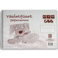 Szkicownik spiralny półtwardy B5, 32 kartki, 120g
