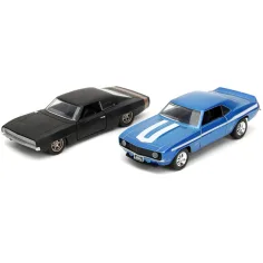 Szybcy i Wściekli: 1969 Chevrolet Camaro i 1968 Dodge Charger Widebody, zestaw 2 sztuki w skali 1/32 - Jada Toys zdjęcie 6