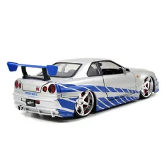 Szybcy i wściekli: model samochodu Briana — 2002 Nissan Skyline GT-R (BNR34) w skali 1:24 - Simba Toys zdjęcie 3