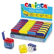 Temperówka z pojemnikiem, dwoma otworami, kolorowa, różne rodzaje, 1 sztuka - Carioca