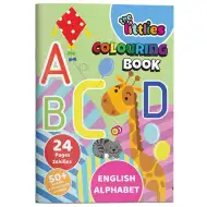 The Littlies: ABC kolorowanka 24-stronicowa z 50 naklejkami A4