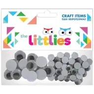 The Littlies: Zestaw 40 plastikowych oczek w rozmiarach 20x15 mm i 20x20 mm
