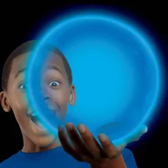 Tiny Wubble świecąca w ciemności niebieska piłka bąbelkowa 30 cm zdjęcie 2