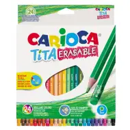 Tita kolorowe kredki 24 sztuki z gumką - Carioca