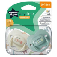 Tommee Tippee: Zestaw dwóch smoczków ortodontycznych AnyTime (6-18 miesięcy)