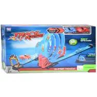 Tor wyścigowy zestaw 32-elementowy z pętlami i 2 samochodami napędzanymi mechanizmem pull-back w skali 1/64