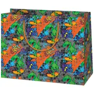 Torba prezentowa średniej wielkości z deskorolkowym T-Rexem 18x10x23cm