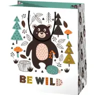 Torba prezentowa z motywem misia Be Wild, normalny rozmiar 11x6x14 cm