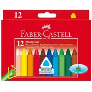 Trójkątne kredki woskowe, zestaw 12 sztuk - Faber-Castell