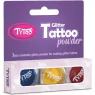 TyToo: Zestaw brokatu w kolorze morskim, żółtym i czerwonym 3x2,5 ml