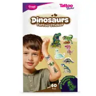 TyToo: Zestaw naklejek na tatuaż z dinozaurami, 40 sztuk