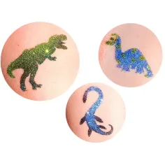 TyToo: Zestaw szablonów do tatuażu brokatowego Dinozaury 21 szt. zdjęcie 2