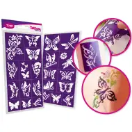 TyToo: Zestaw szablonów do tatuażu brokatowego Motyle, 23 szt.