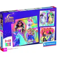 Unicorn Academy puzzle Supercolor 3x48 elementów - Clementoni