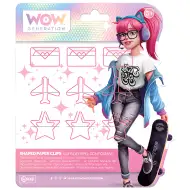WOW Generation: Różowa spinacz z wesołymi kształtami w różnych wariantach