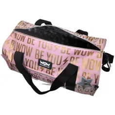 WOW Generation: Różowo-złota torba sportowa z naklejkami 43cm zdjęcie 4