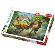 Walka Tyranozaurów puzzle 160 elementów - Trefl
