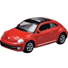 Welly: Nowoczesny czerwony model samochodziku Volkswagen Garbus w skali 1:64 zdjęcie 2