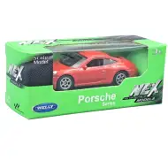 Welly: Porsche 911 (991) Carrera S czerwony metalowy model samochodu 1/64