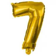 Wiele foliowych balonów w kolorze złotym – cyfra 7, 86 cm