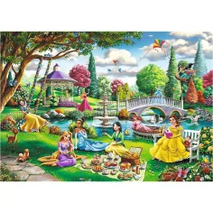 Wiosenny piknik Księżniczek Disneya, puzzle 1000 elementów, Premium Plus Quality - Trefl zdjęcie 2