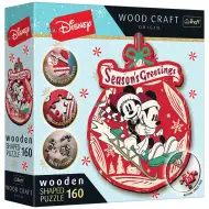Wood Craft: Disney – Święta Myszki Miki i Minnie, 160-elementowa ekskluzywna drewniana układanka – Trefl