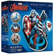 Wood Craft: Marvel - Kapitan Ameryka 160-elementowa premium drewniana układanka - Trefl