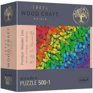 Wood Craft: Tęczowe motyle drewniane puzzle 500+1 szt. - Trefl