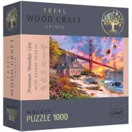 Wood Craft: Zachód Słońca przy Golden Gate drewniane puzzle 1000 elementów - Trefl