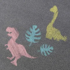 World of Dinosaur: Zestaw kredy chodnikowej z szablonem dinozaura zdjęcie 2