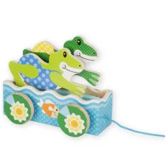 Wyścig żabek – drewniana zabawka do ciągnięcia - Melissa & Doug zdjęcie 2