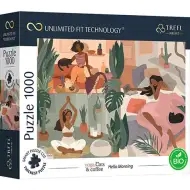 Yoga, Koty, Kawa Witaj rano 1000-elementowe puzzle UFT - Trefl