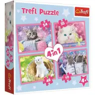 Zabawne kotki 4 w 1 70-54-48-35 elementów puzzle - Trefl
