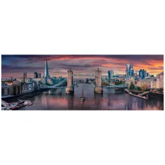 Zachód słońca nad Tamizą HQC 1000-elementowe puzzle panoramiczne z plakatem - Clementoni zdjęcie 2