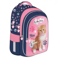 Zaokrąglony plecak szkolny z motywem kotka My Little Friend Ginger Kitty, 40x28x18 cm