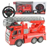 Zdalnie sterowany wóz strażacki z podnośnikiem koszowym, efekty świetlne, skala 1:48, 27 MHz, 20 cm