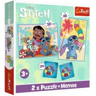 Zestaw 2 w 1 puzzle i karty pamięciowe Disney Lilo &amp; Stitch - Trefl