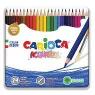 Zestaw 24 akwarelowych kredek w metalowym pudełku - Carioca