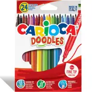 Zestaw 24 pisaków z długą, cienką końcówką Doodles - Carioca