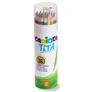 Zestaw 36 kolorowych kredek Tita w tubie - Carioca