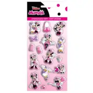 Zestaw 3D wypukłych naklejek Minnie Mouse na arkuszu 10x22 cm.