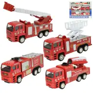 Zestaw 4 metalowych wozów strażackich: Fire Rescue Team