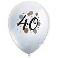 Zestaw 6 balonów lateksowych z wzorem "40 lat".