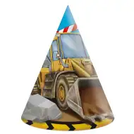 Zestaw 6 imprezowych czapeczek z motywem maszyn budowlanych